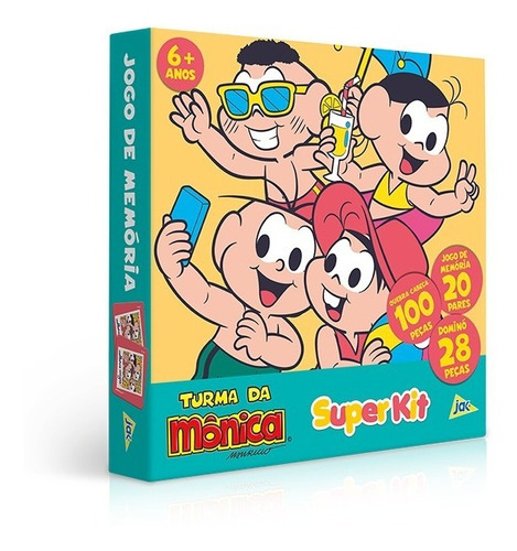 Super Kit 3em 1-turma Mônica-quebra-cabeça, Dominó, Memória