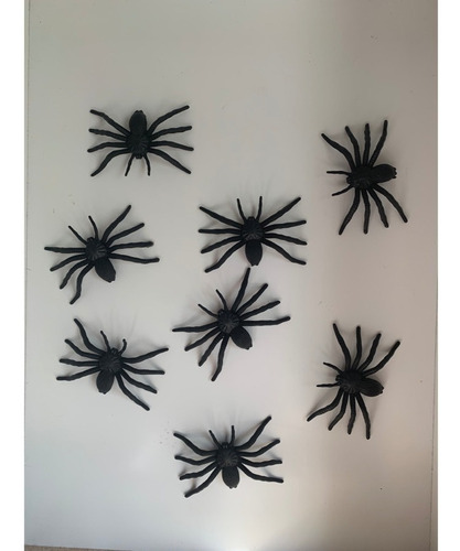 Arañas Negras Plástico X8 Combo Arañita Decoración Halloween