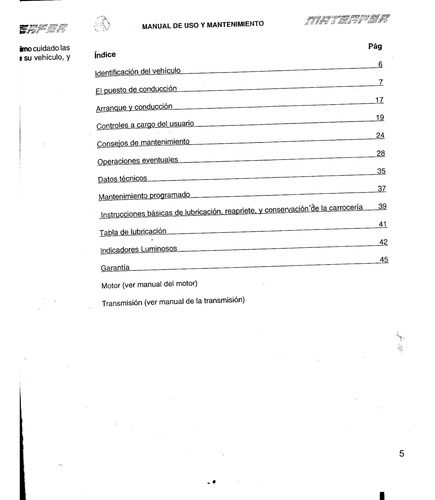 Manual Uso Mantenimiento Omnibus Materfer Bu 1115 Le Aguila