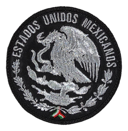 Parche Bordado Aguila De Mexico Gris 7.5x7.5 Cm Contactel
