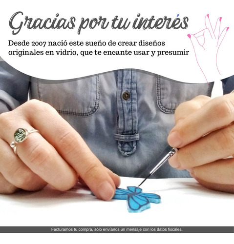 Imagen 5 de 6 de Collar De Mariposa Bengala Pintada A Mano