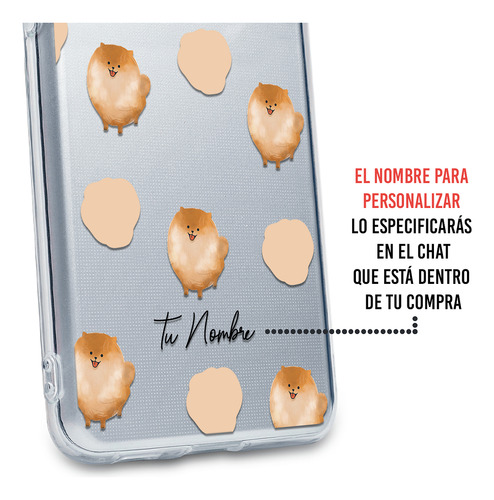 Funda Para Vivo Mujer Perrito Pomerania Manchas Con Nombre