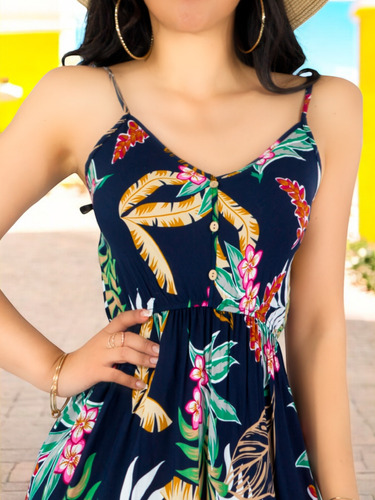 Vestido Maxi Casual Mujer Largo Cómodo De Tirantes