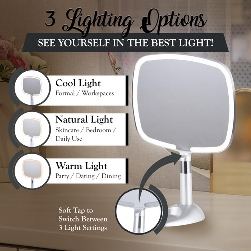 Mirrorvana Espejo De Maquillaje De Viaje Iluminado Espejo De