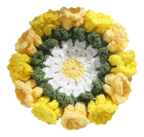 Posavasos Tejidos A Mano De Crochet Linda De Aislamiento
