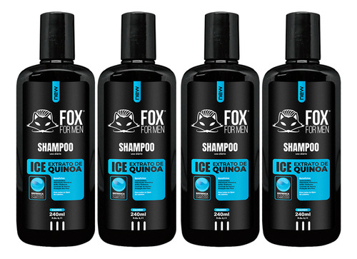 Shampoo Icefresh 240ml - Fox For Men - 4 Unidades