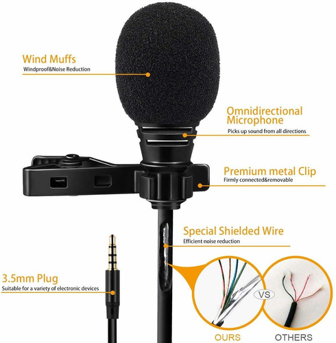 Micrófono De Solapa Profesional 3.5 Mm