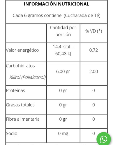 Xilitol X2 Natier 250gr Apto Diabeticos Dietas Keto