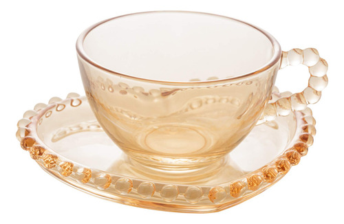 Juego De Taza Y Platillo De Café De Cristal Con Forma De