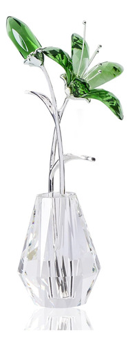 Movdyka Flor De Lirio De Cristal Con Tallos, Estatua Colecci