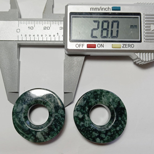 Par De Expansores De Jade Guatemala Con Perforación 28mm