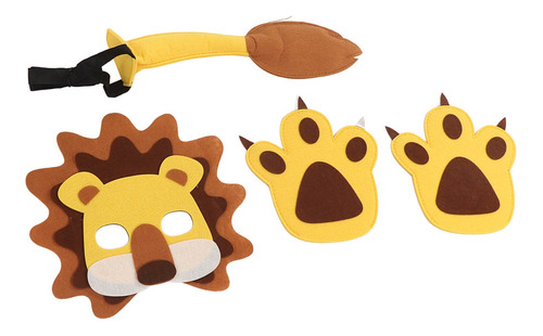 Conjunto De Fantasias De Feltro De Leão Com Máscaras De Anim
