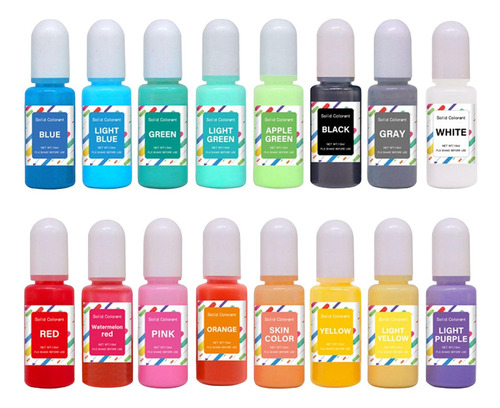 16 Uds Resina Epoxi Color Tinte Colorante Vela Hacer 10ml