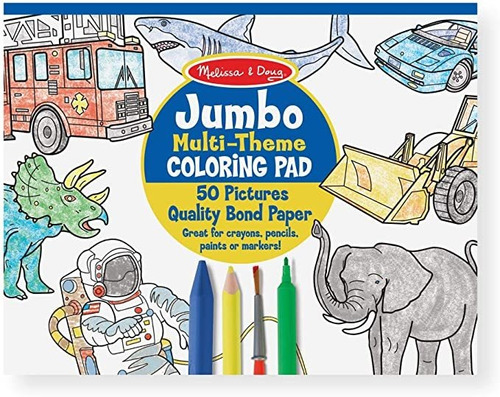 Melissa & Doug Jumbo Almohadilla Para Colorear - Azul, Paque