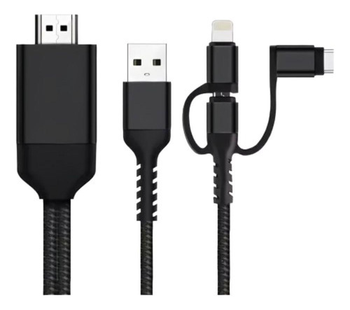 Cabo Adaptador Usb Tipo-c / Micro Usb / Lightning X Hdmi