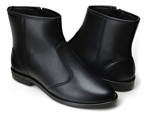 Bota Casual Feminina Cano Curto Com Zíper Beira Rio