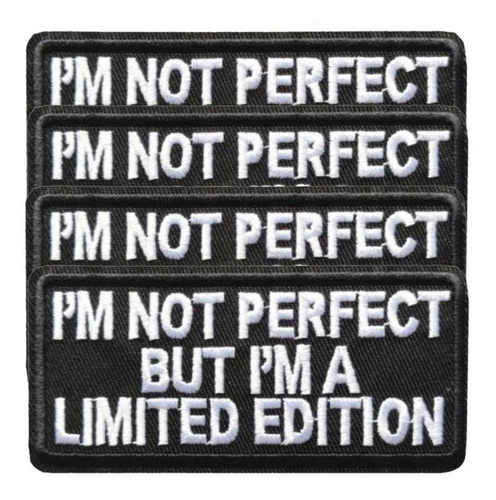 Words I´m Not Perfect Adhesivos, Mxnsk-004, 4 Parche, I´m No
