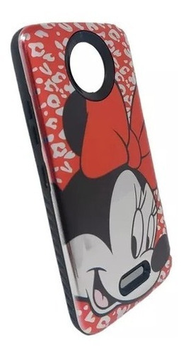 Funda Para Moto C Plus Sm-g350 Case Diseño Cromo Y Plano 9h Color Minnie