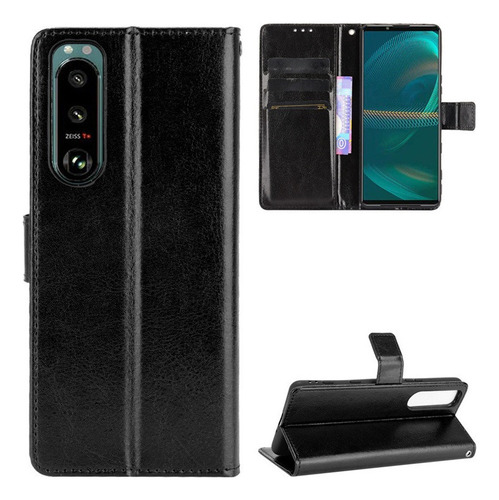 Funda De Anticaída For Sony Xperia 5 Iii Cuero Flip Cartera