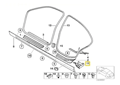 Bmw E46 Recubrimiento Del Umbral De Puerta Derecha