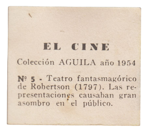 1954 Cine Fantasmagoria De Robertson Tarjeta Unica Uruguay (Usado)