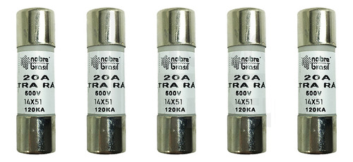 Fusível Cartucho 20a 500v 14x51 U. Rápido Interfuss (kit/5)