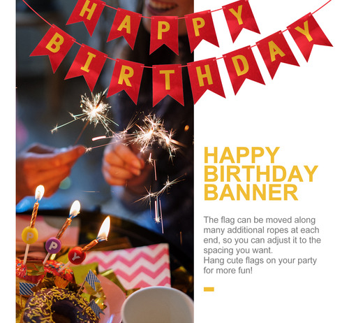 Banderines Con Diseño De Feliz Cumpleaños, Tira De La Bander