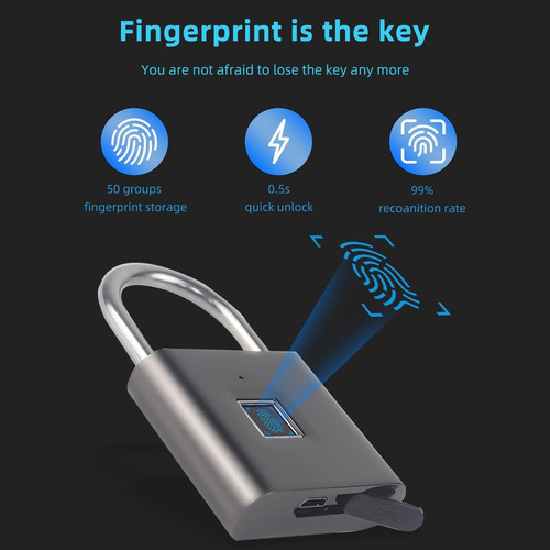 Usb Portátil Sin Llave De Carga De Huellas Dactilares De...