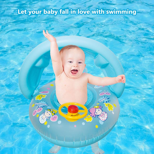 Anillo De Natación Inflable Con Protector Solar Para Bebés