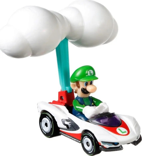 Hot Wheels - Auto Mario Kart Con Glider Gvd30 - Luigi