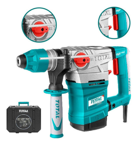 Imagen 4 de 5 de Rotomartillo Sds Plus 1800w Total Th118366 Color Turquesa Frecuencia 50 Hz/60 Hz