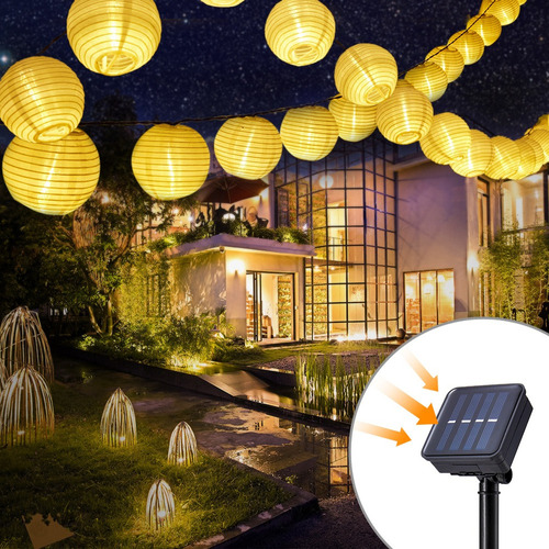 Linterna Led Solar Guirnalda Boda Deco De 3,5 M