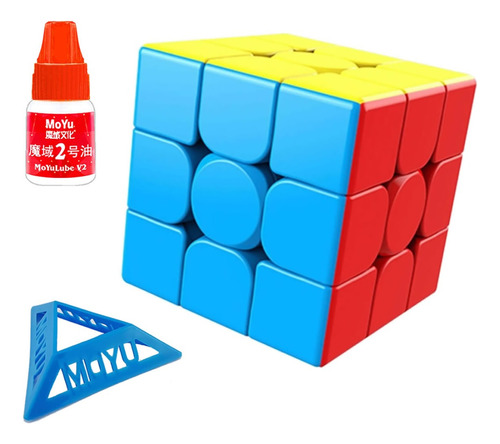 Cubo Rubik 3x3 Moyu Meilong 3x3x3 + Base + Lubricante 5 Ml