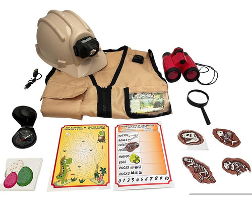 Disfraz Safari Explorador Kit Juego Rol Set Niños Juguetes