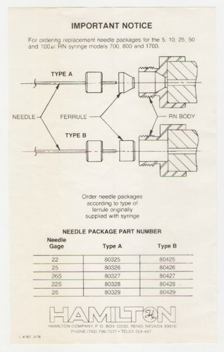 Férula P/jeringa Cromatografía Supeltex M-4 De 1/4 In (x10)