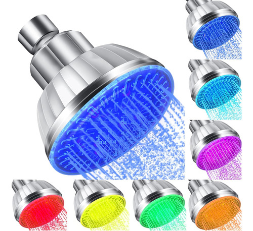 Cabezal De Ducha Led Luz, Luz De 7 Colores Que Cambia A...