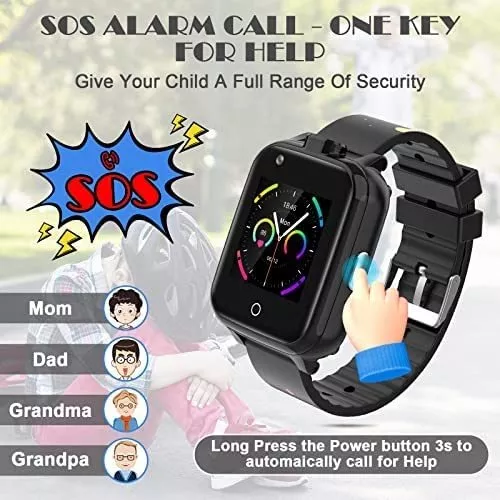 cjc 4G - Reloj inteligente para niños, reloj inteligente con rastreador  GPS, cámara SOS, llamada de voz y video, pantalla táctil HD, reloj para  niños