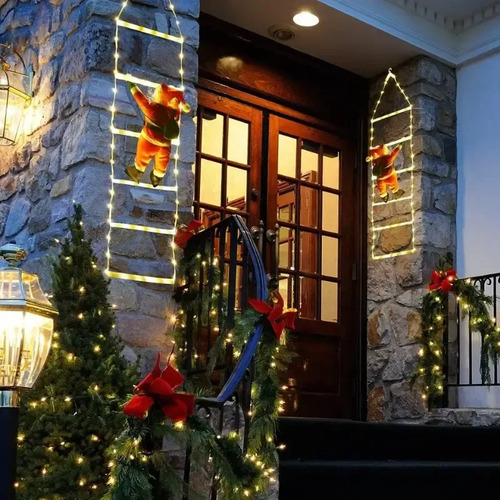Luces Led De Decoración Navideña Para Escalera Con Papá Noel