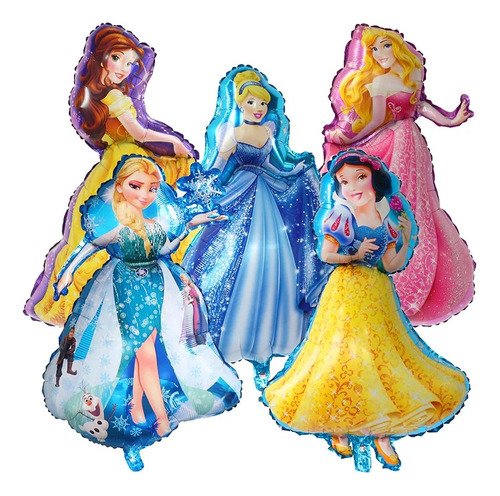 5 Globos Princesas 90 Cm.