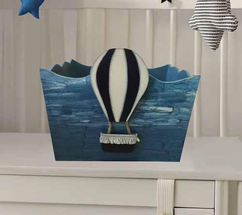 Caja Infantil Para Bebé, Niño O Niña Azul Marino Craquelado