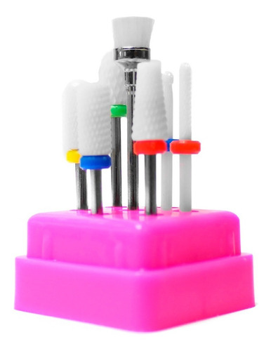Kit 7 Fresas Cerámica Torno Uñas Manicure Cvl
