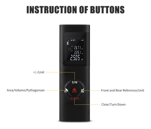 131ft Mini Digital Láser Medida De Distancia Lcd Retroilumin