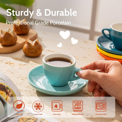 Set De Tazas Sweese, Porcelana, 118 Ml, Multicolor, 6 Pie...