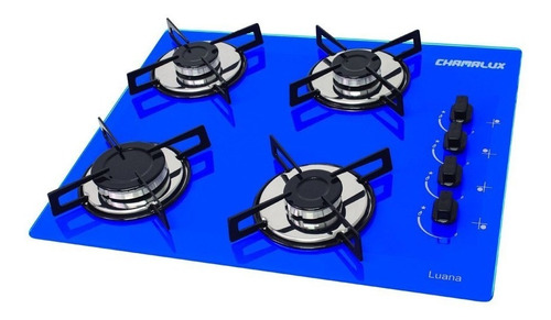 Fogão cooktop gás Chamalux Ultra chama 4 bocas azul 127V/220V