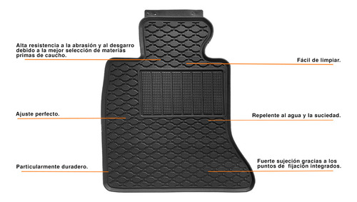 Tapetes Audi Q3 12-20 Uso Rudo Hule Negro Ajuste Original