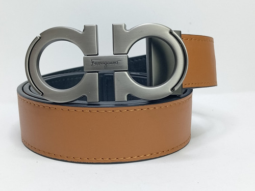 Cinturon Camel Ferragamo Doble Vista Ajustable C/caja