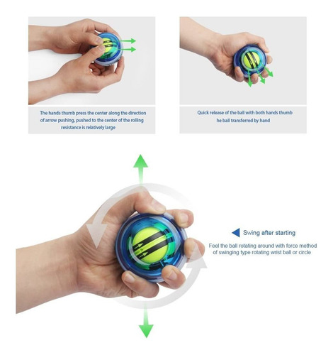 Led Bola Muñeca Power Ball Músculo Ejercitador De Brazo