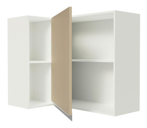 Aéreo Canto Madesa Smart 100% Mdf Com 1 Porta E Adega Bc Cor Branco/Crema
