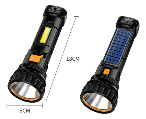 Linterna Led De Alta Potencia, Luces Solares Y Recargables P