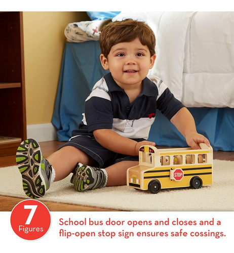 Melissa & Doug Autobús Escolar Juego De Juguetes De Madera C